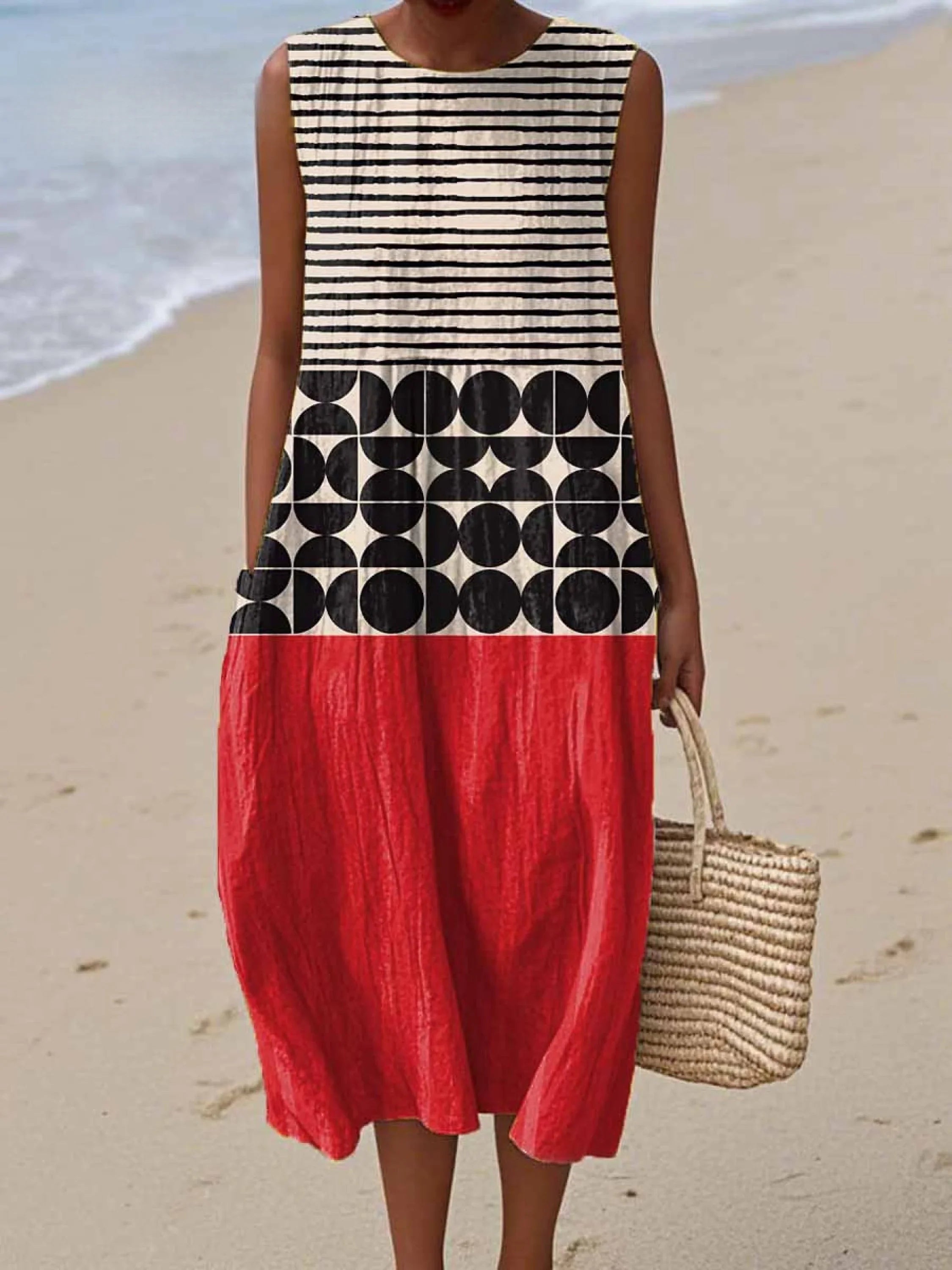 Wickelkleid mit Geometrischem Print fĂĽr Damen