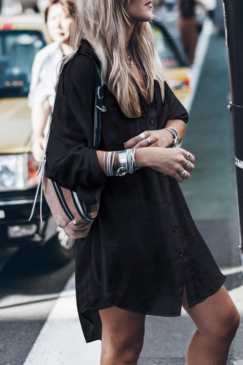 Coco - Lässiger Street Solid Knot Split Badeanzug Überwurf