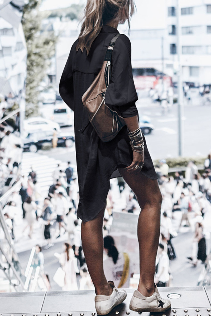 Coco - Lässiger Street Solid Knot Split Badeanzug Überwurf