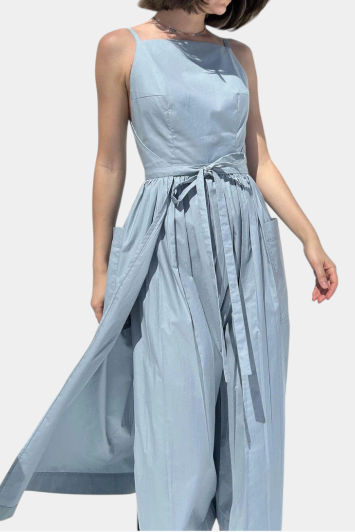 SERENA | Langes Kleid mit Verstellbaren Bändern für einen Romantischen Look und Sommerlichen Komfort