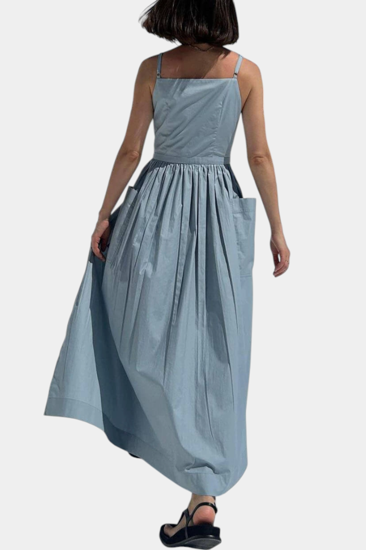 SERENA | Langes Kleid mit Verstellbaren Bändern für einen Romantischen Look und Sommerlichen Komfort