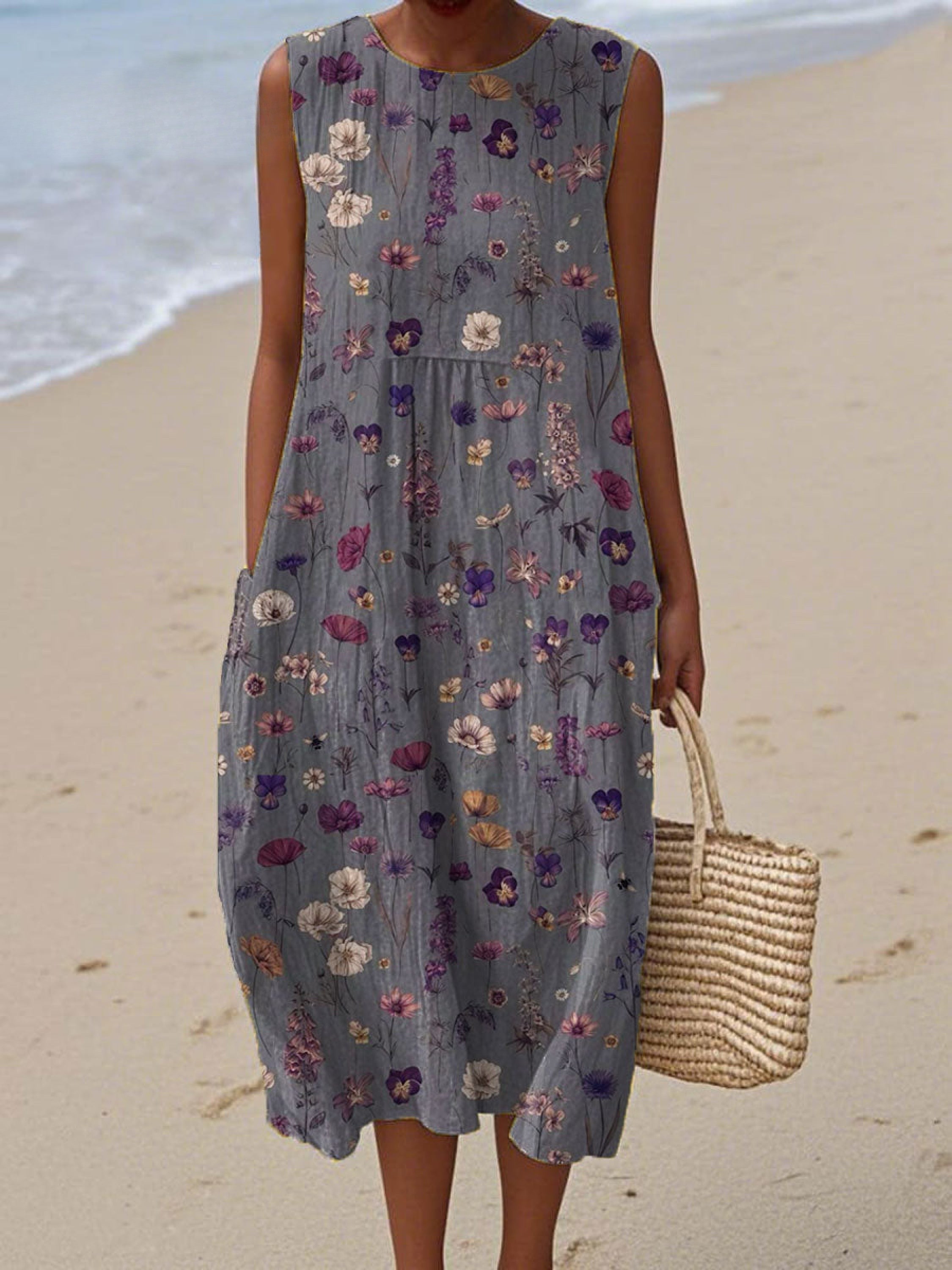 Wickelkleid mit Vintage-Blumenprint für Damen