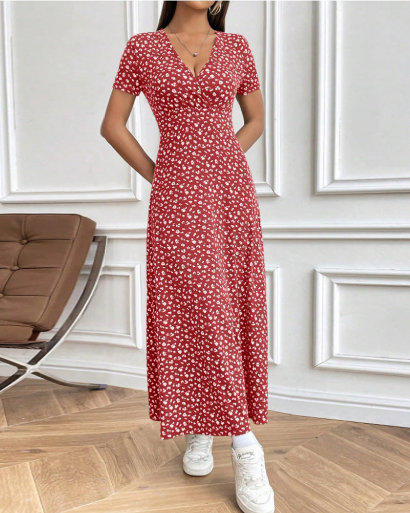 Elegantes Sexy Bedrucktes Kleid