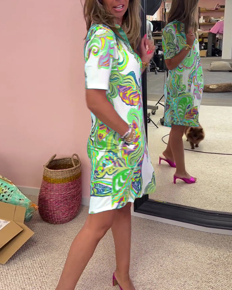 Druckkleid im Slim-Fit