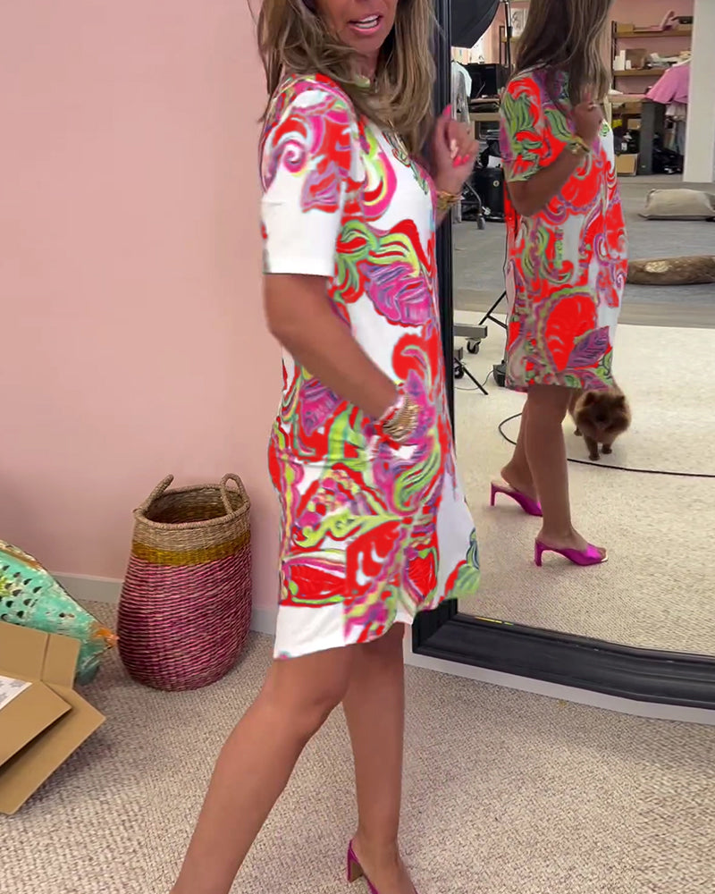 Druckkleid im Slim-Fit