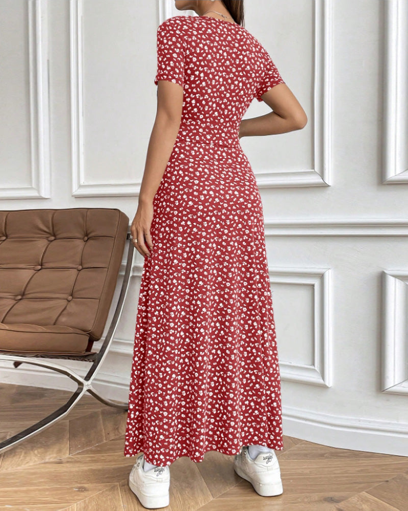 Elegantes Sexy Bedrucktes Kleid