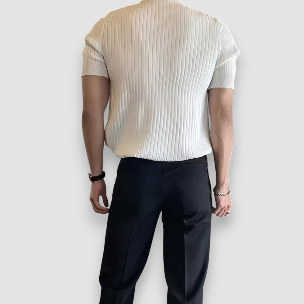 Vallo | Ribbed Short Sleeve Polo Shirt