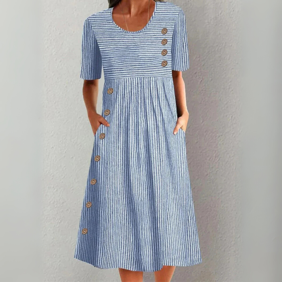 Lea | Midi Kleid in Streifen
