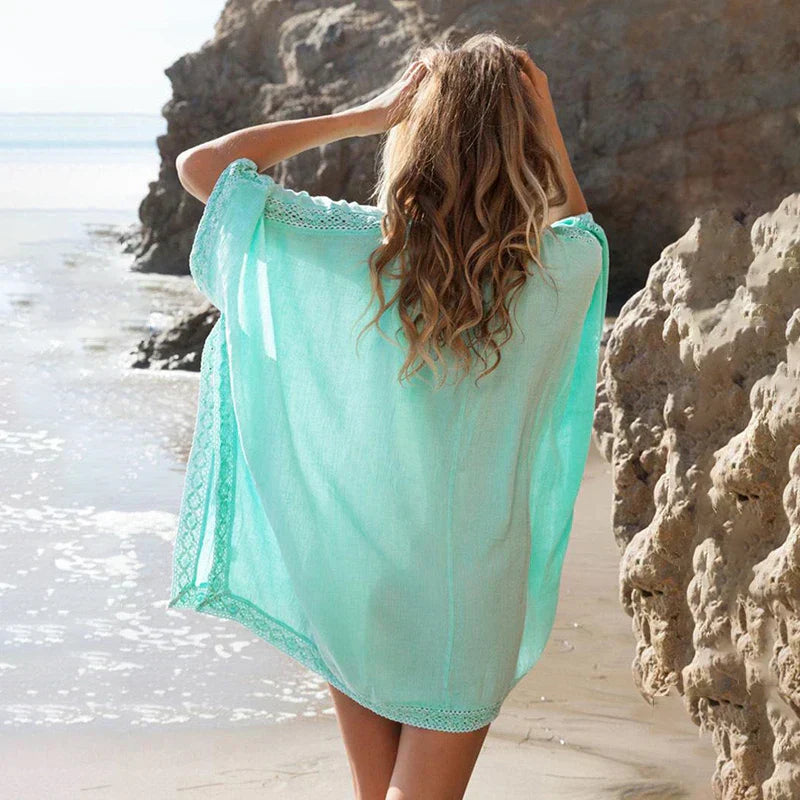 Zayna -Tasche Badeanzug Cover Up Ausgehöhltes T-Shirt