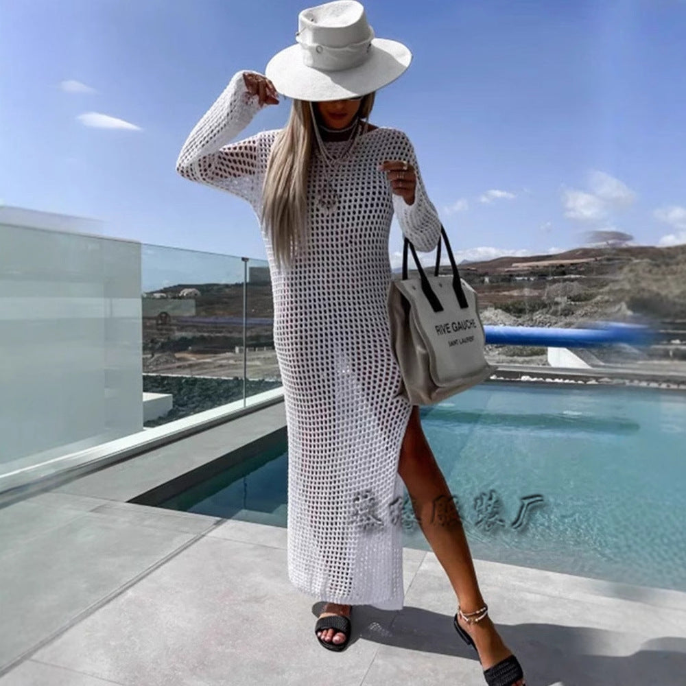 Rhea - Hollow Bikini Cover-Up Lange Rock Kleid