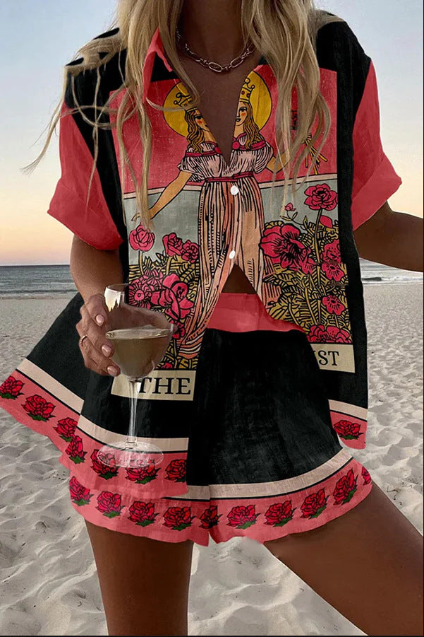 Yseline⢠| Kurzes Set aus reinem Leinen in Rosa