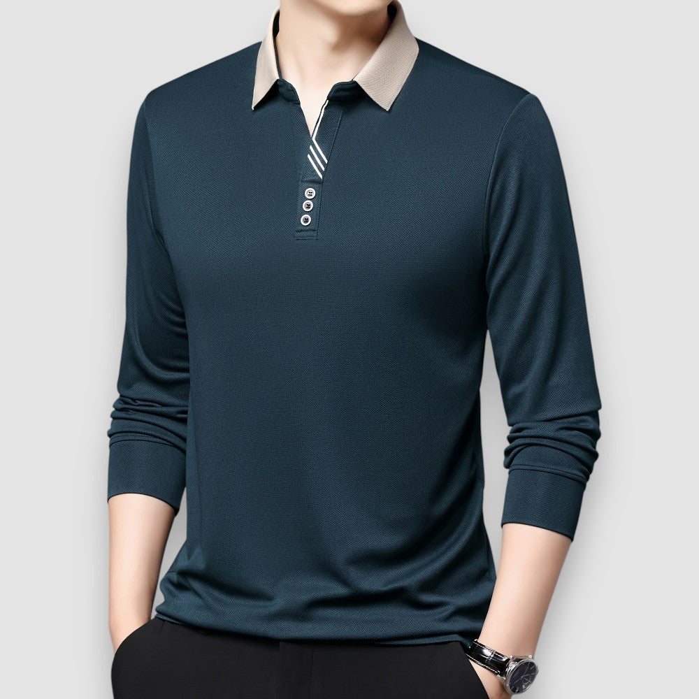 Enzo | Long Sleeve Business Polo Shirt