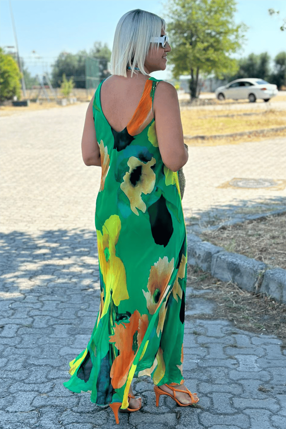 Aurelia™ – Elegantes Blumenmuster-Maxikleid aus Chiffon und Seide