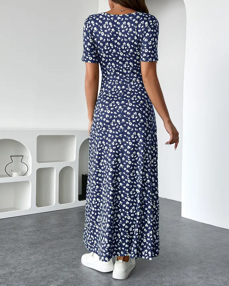 Elegantes Sexy Bedrucktes Kleid