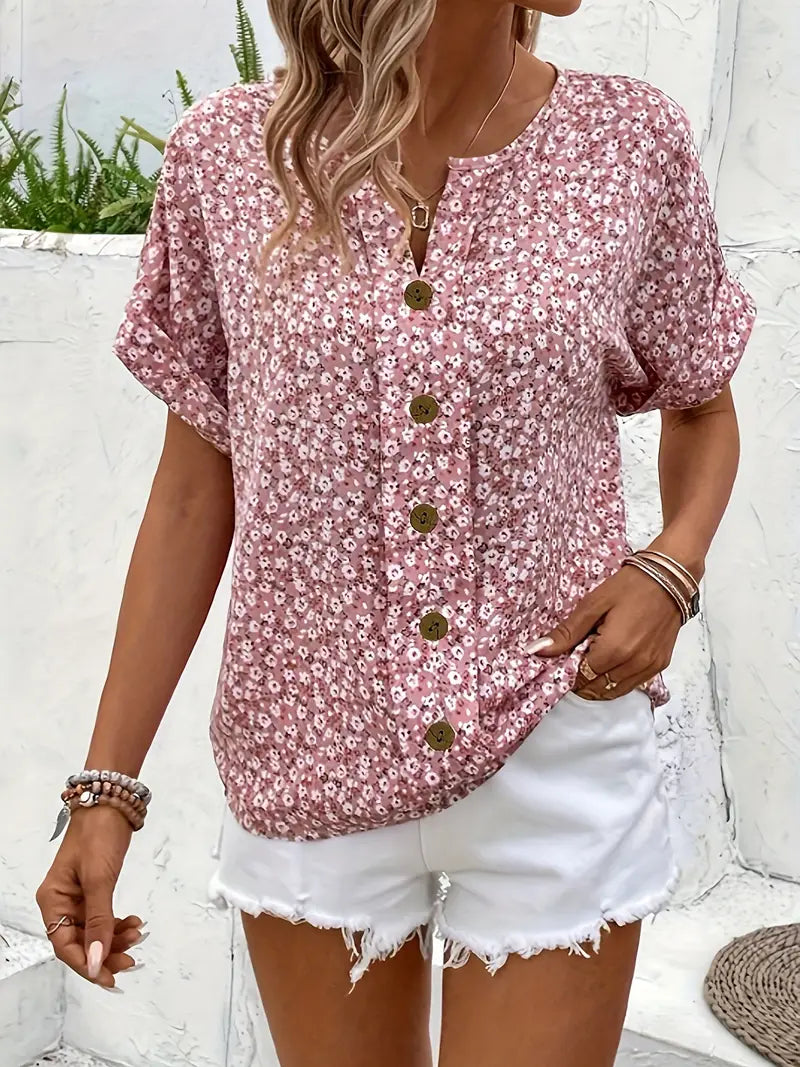 Cindy™ | Bluse mit floralem Druck und Notch-Kragen