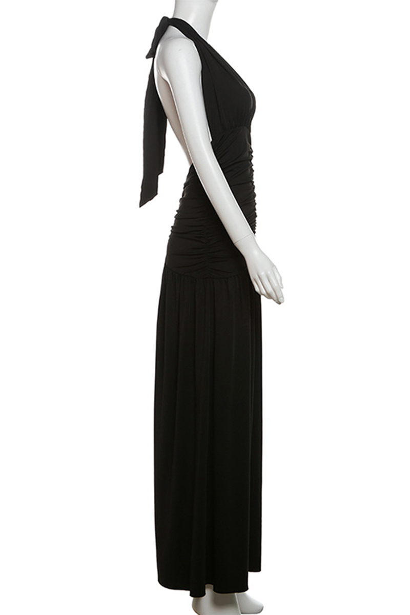 Isla - Sexy Einfarbige Ärmellose Neck Dresses Mit Schlitz (3 Farben)