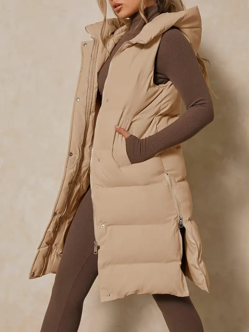 Avalon Longline-Weste mit Kapuze