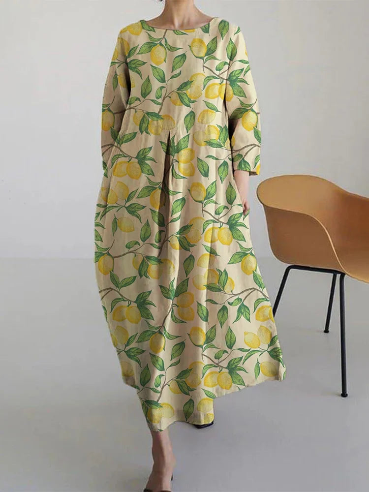 SOPHIE - CITROENBLOOM MIDI-KLEID