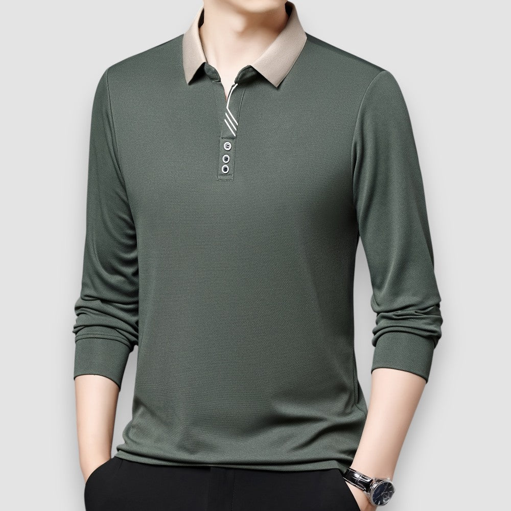 Enzo | Long Sleeve Business Polo Shirt