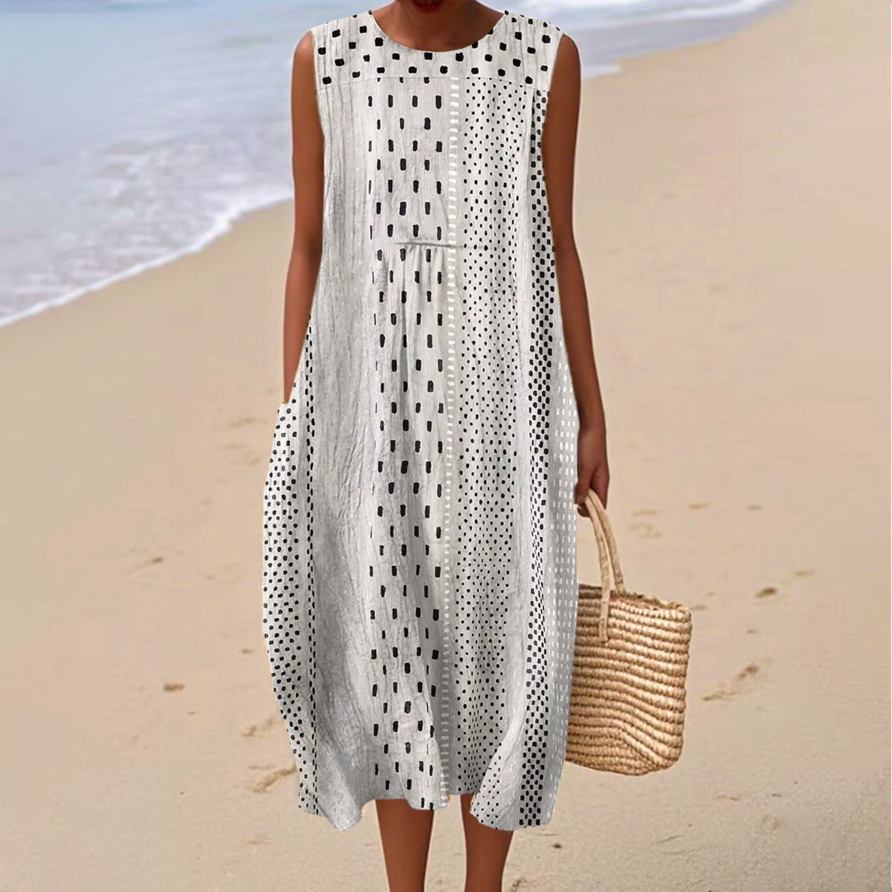 Wickelkleid mit Vintage-Geometrie-Print für Damen