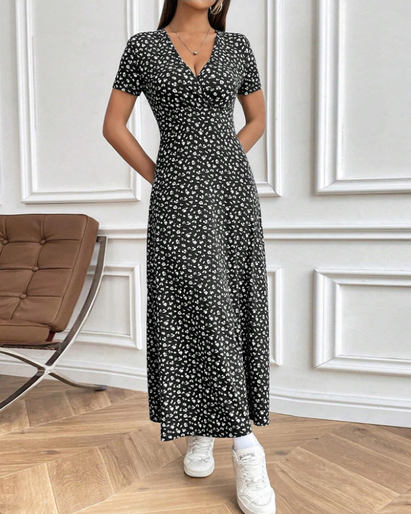 Elegantes Sexy Bedrucktes Kleid