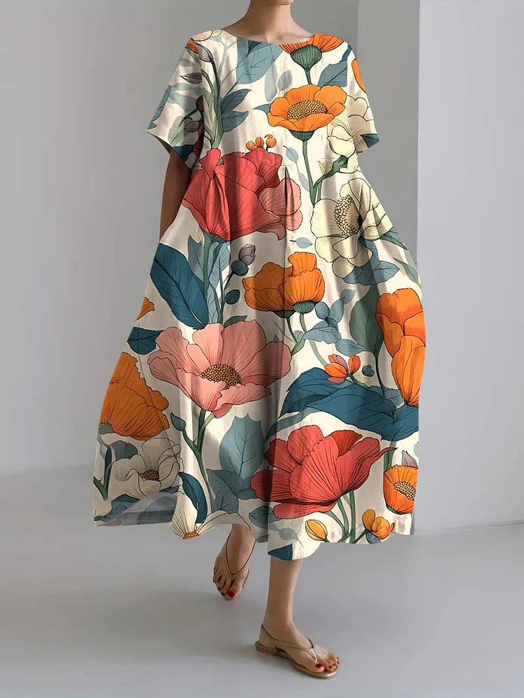 NOOR - VINTAGE BOTANISCHES DRUCKKLEID