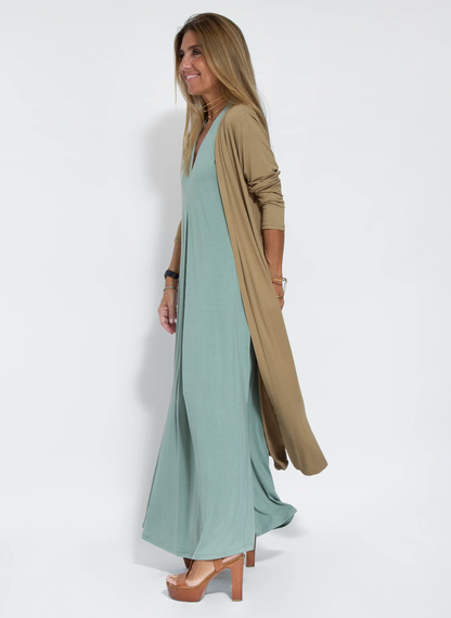 Solana - Ensemble bestehend aus einem langen, figurformenden Kleid und einer Weste