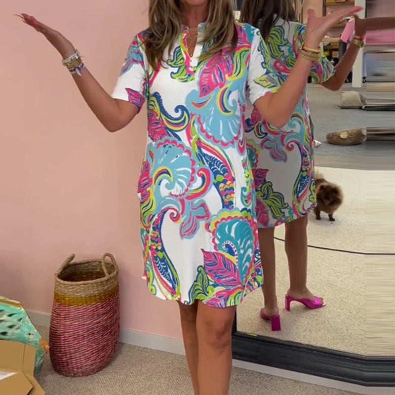 Druckkleid im Slim-Fit