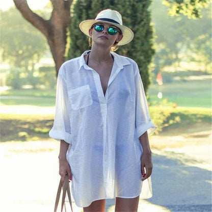 Zayna -Tasche Badeanzug Cover Up Ausgehöhltes T-Shirt