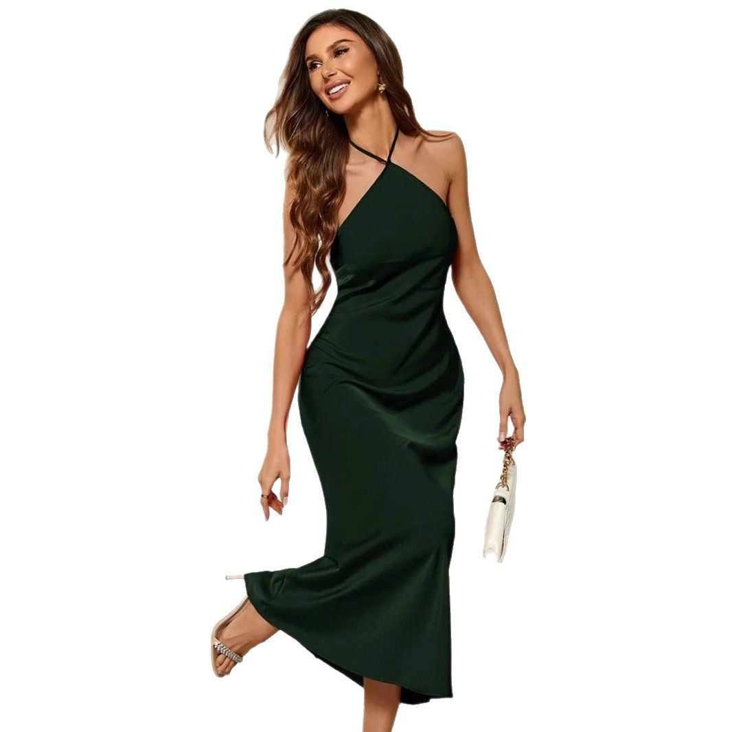 Friday - Satin Slip Sexy Abend Lang Kleid