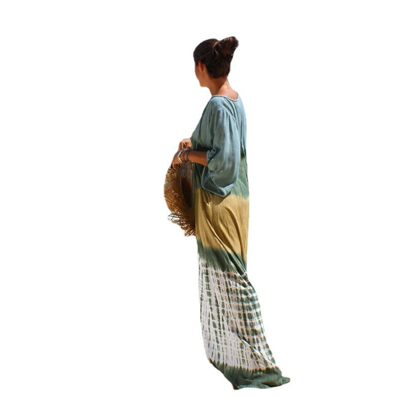 Isla - Bedrucktes Strand-Urlaubs-Bikini-Überwurf-Robe