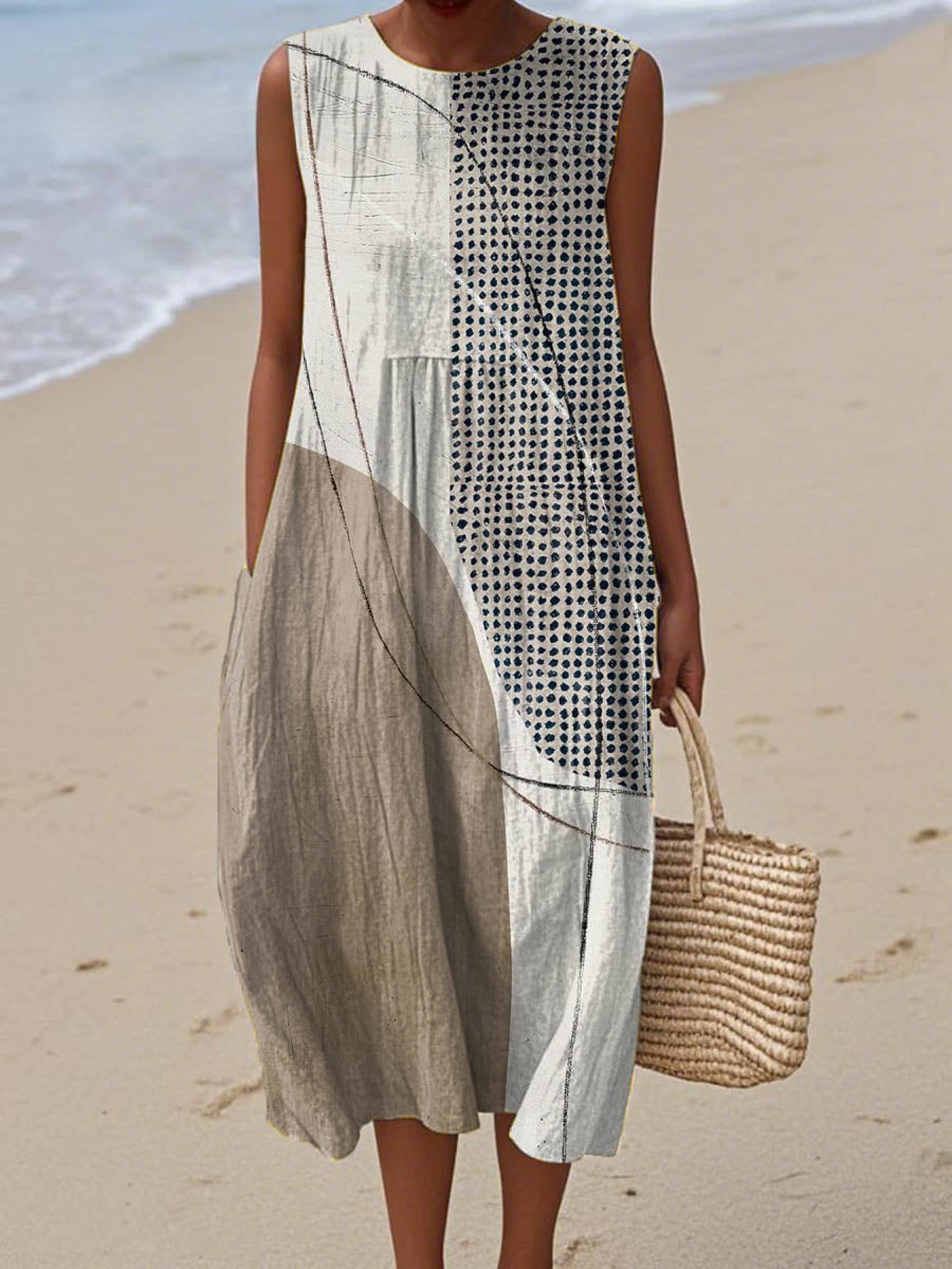 Wickelkleid mit Abstraktem Geometrieprint für Damen