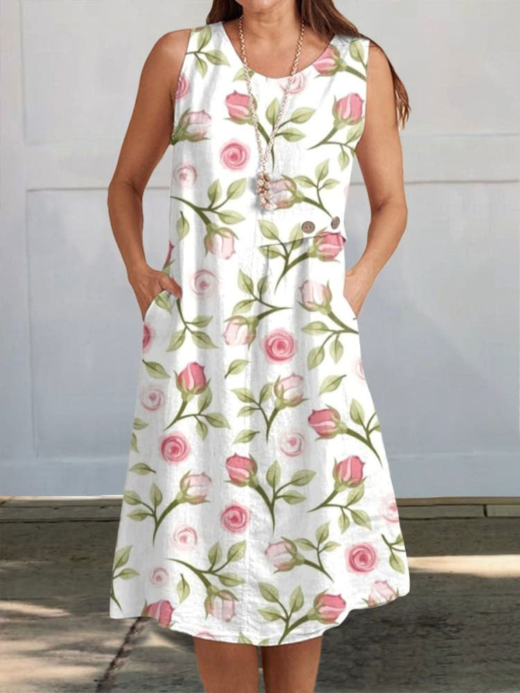 Wickelkleid mit Vintage-Blumenprint für Damen