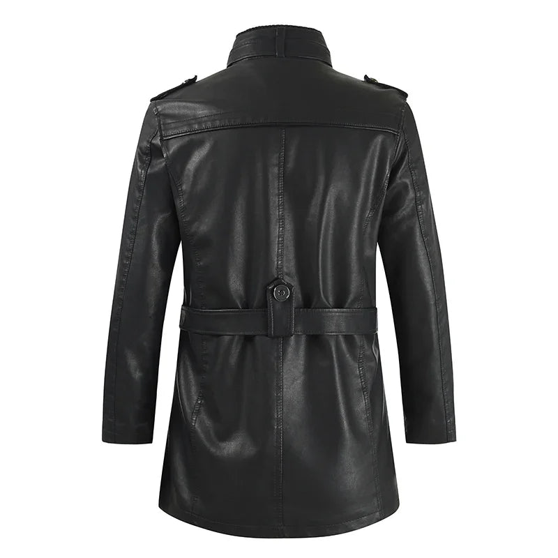 Krystian™ | Elegante Lange Leder Bikerjacke