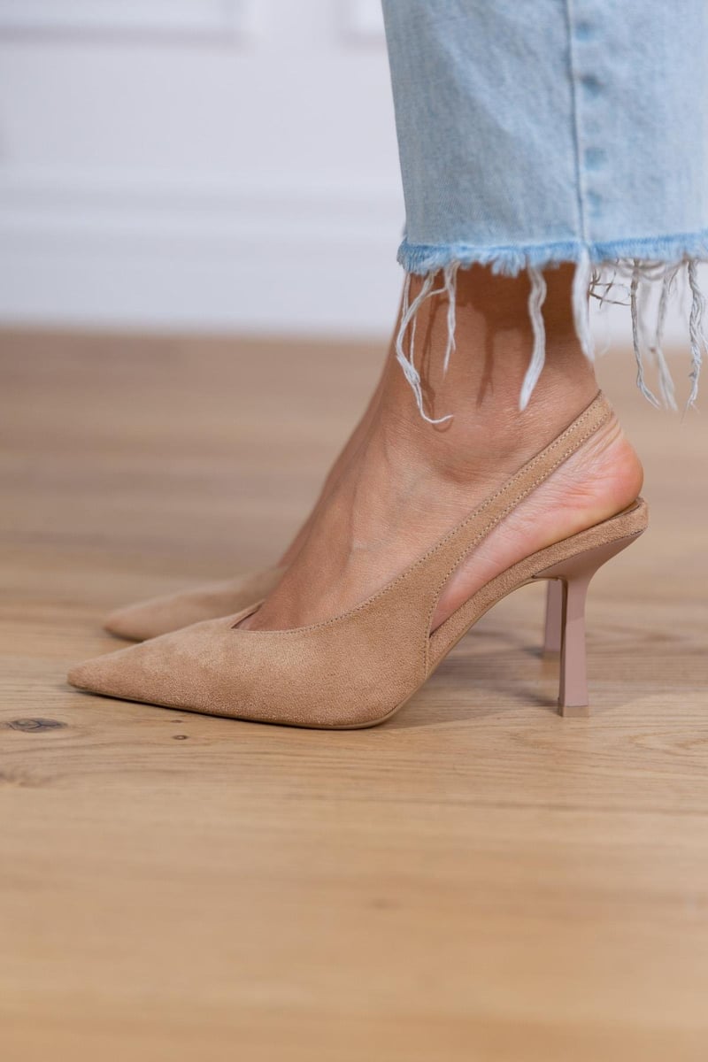 Marlena™ | Nude Slingback-Pumps mit feinem Absatz