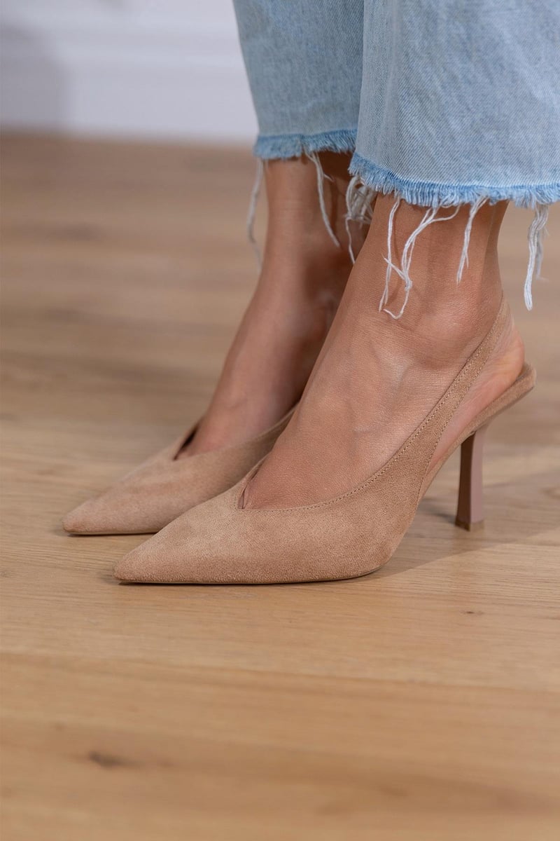 Marlena™ | Nude Slingback-Pumps mit feinem Absatz