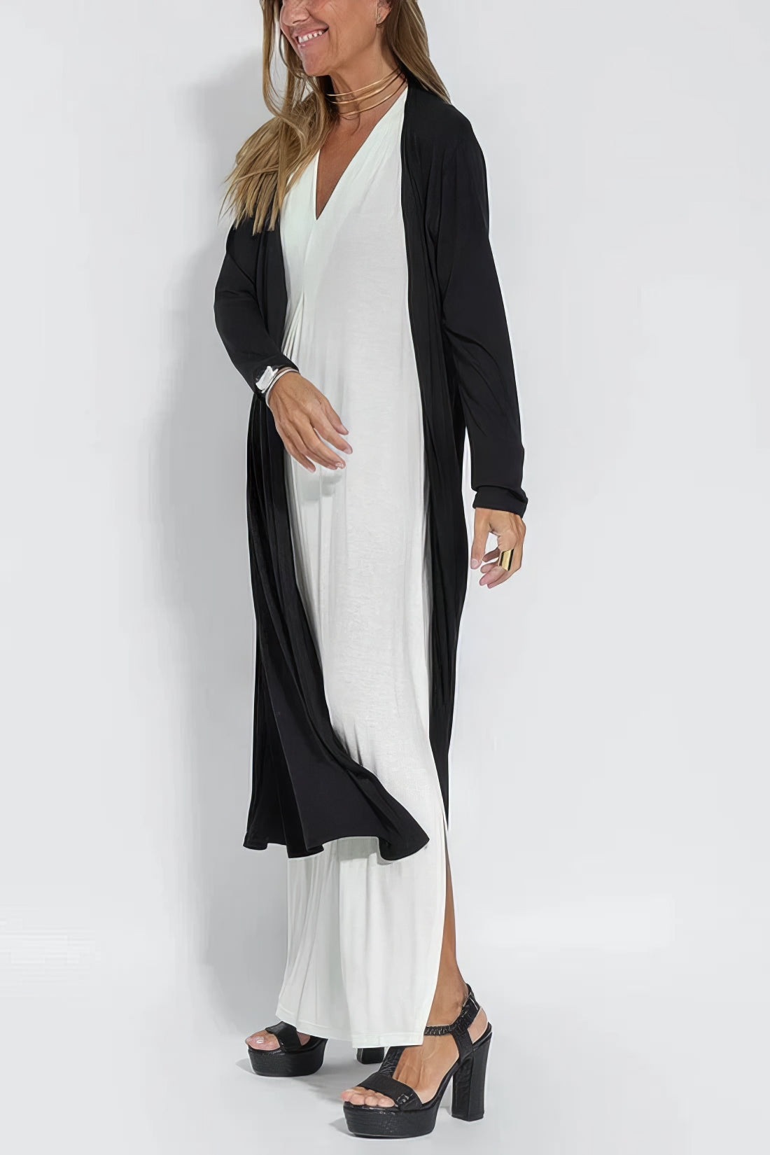 ELISE | Elegantes Langarmkleid mit Inklusiv-Cardigan